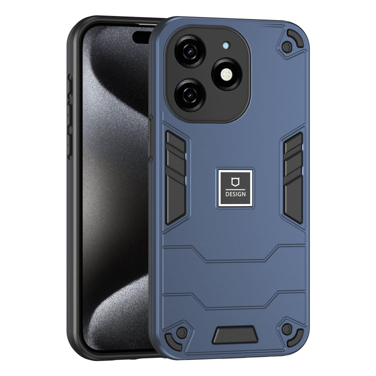 For Tecno Spark 20 2 in 1 Shockproof Phone Case(Blue)