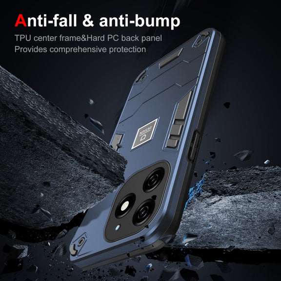 For Tecno Spark 20 2 in 1 Shockproof Phone Case(Blue)