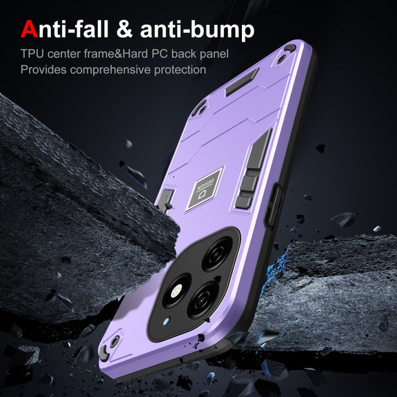 For Tecno Spark 20 2 in 1 Shockproof Phone Case(Purple)