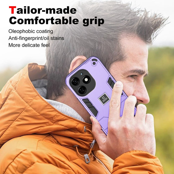 For Tecno Spark 20 2 in 1 Shockproof Phone Case(Purple)
