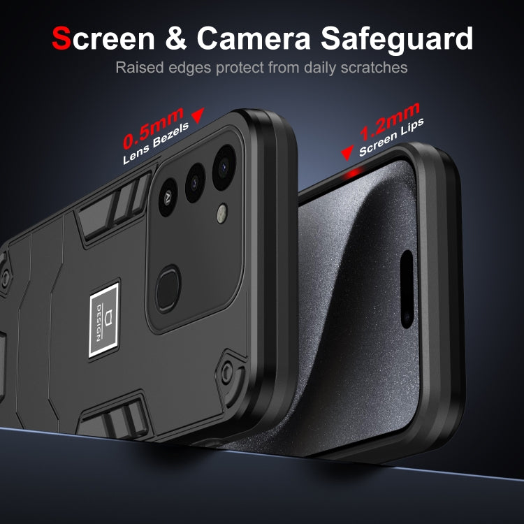For Tecno Spark Go 2022 2 in 1 Shockproof Phone Case(Black)