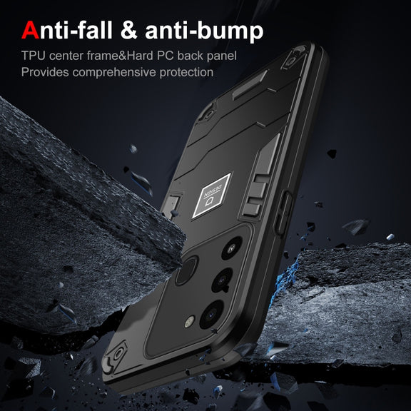 For Tecno Spark Go 2022 2 in 1 Shockproof Phone Case(Black)