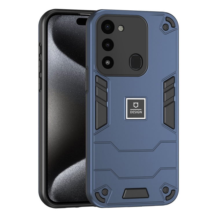 For Tecno Spark Go 2022 2 in 1 Shockproof Phone Case(Blue)