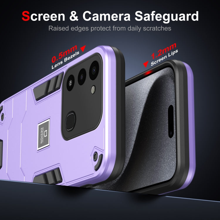 For Tecno Spark Go 2022 2 in 1 Shockproof Phone Case(Purple)