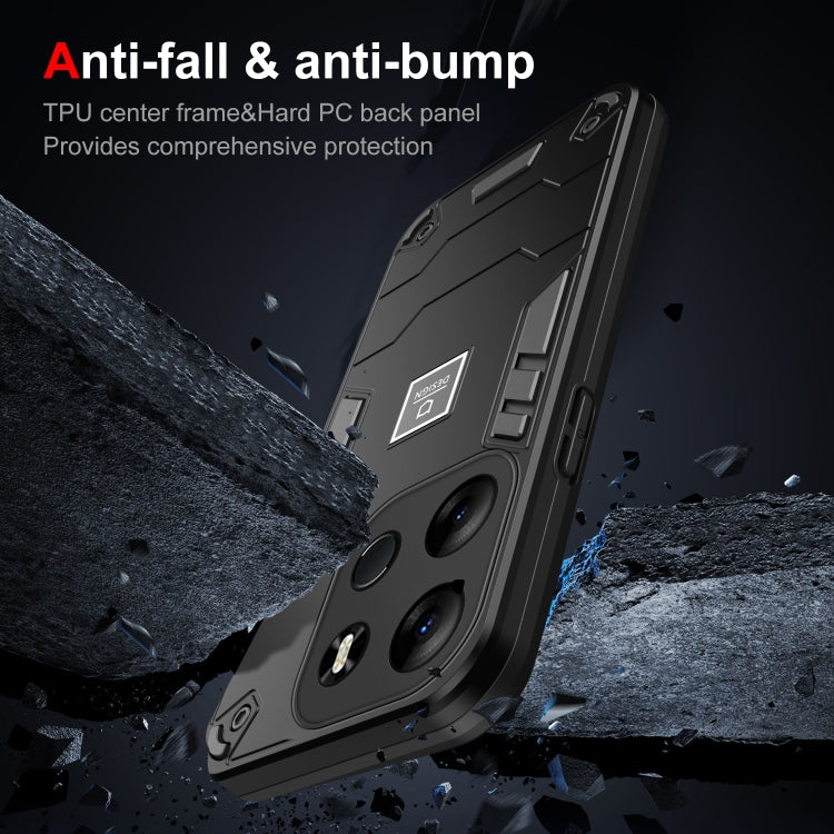 For Tecno Spark Go 2023 2 in 1 Shockproof Phone Case(Black)