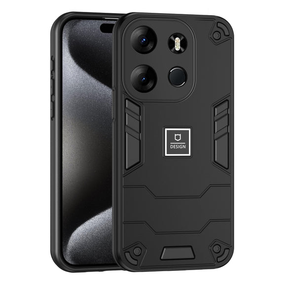 For Tecno Spark Go 2023 2 in 1 Shockproof Phone Case(Black)