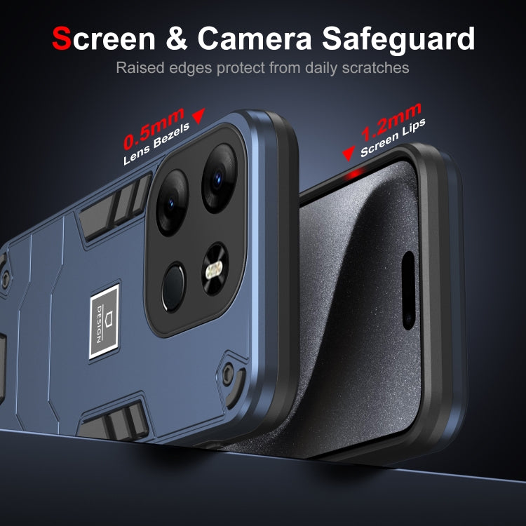 For Tecno Spark Go 2023 2 in 1 Shockproof Phone Case(Blue)
