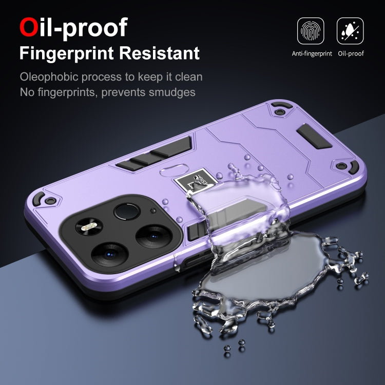 For Tecno Spark Go 2023 2 in 1 Shockproof Phone Case(Purple)