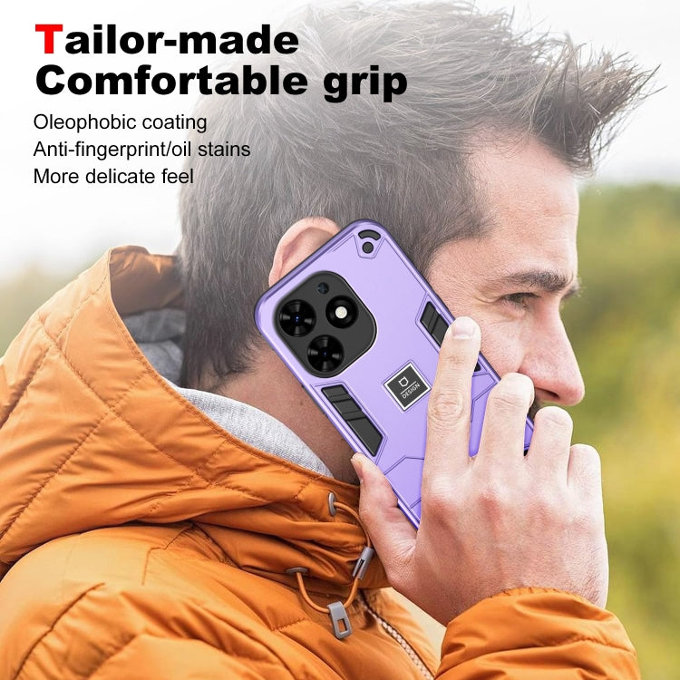 For Tecno Spark Go 2024 2 in 1 Shockproof Phone Case(Purple)