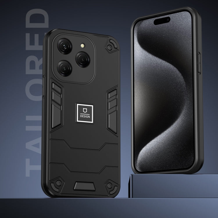 For Tecno Spark 20 Pro 2 in 1 Shockproof Phone Case(Black)