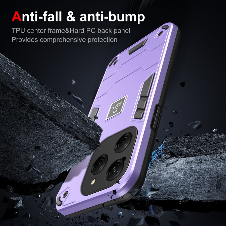 For Tecno Spark 20 Pro 2 in 1 Shockproof Phone Case(Purple)