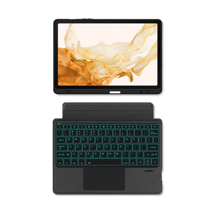 For Samsung Galaxy Tab S7+ / S7 FE / S8+ YJ-S8+ Split Bluetooth Keyboard Leather Tablet Case