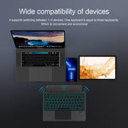 For Samsung Galaxy Tab S7+ / S7 FE / S8+ YJ-S8+ Split Bluetooth Keyboard Leather Tablet Case