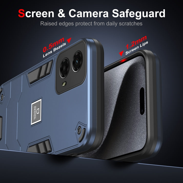 For Motorola Moto G 2024 5G Shockproof TPU Hybrid PC Phone Case(Blue)