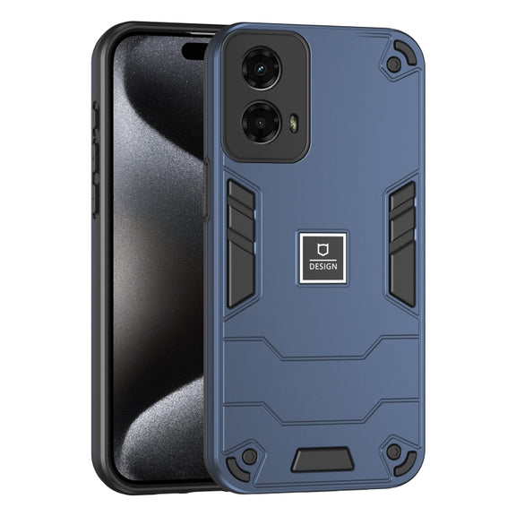 For Motorola Moto G 2024 5G Shockproof TPU Hybrid PC Phone Case(Blue)