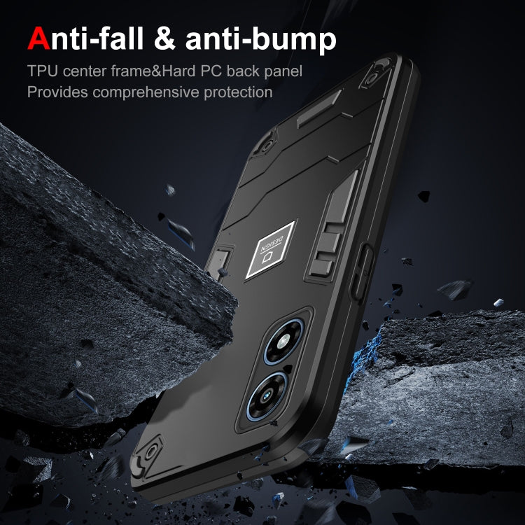 For Motorola Moto G Play 2024 Shockproof TPU Hybrid PC Phone Case(Black)