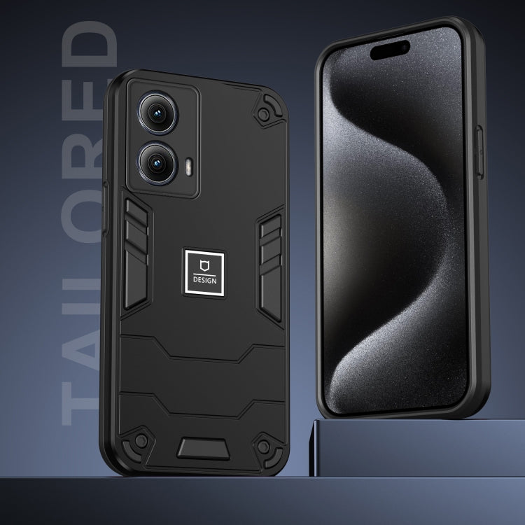 For Motorola Edge 5G 2024 Shockproof TPU Hybrid PC Phone Case(Black)