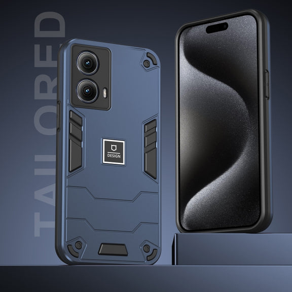 For Motorola Edge 5G 2024 Shockproof TPU Hybrid PC Phone Case(Blue)