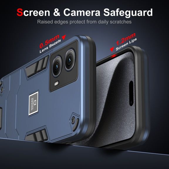 For Motorola Edge 5G 2024 Shockproof TPU Hybrid PC Phone Case(Blue)