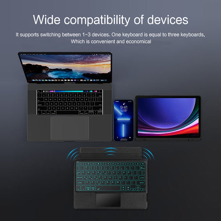 For Samsung Galaxy Tab S9 / S9 FE YJ-S9 Split Bluetooth Keyboard Leather Tablet Case