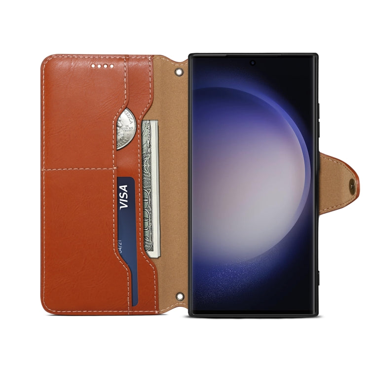 For Samsung Galaxy S24 Ultra 5G Denior Cowhide Texture Wallet Style Leather Phone Case(Brown)
