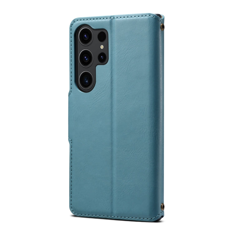 For Samsung Galaxy S24 Ultra 5G Denior Cowhide Texture Wallet Style Leather Phone Case(Blue)