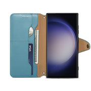 For Samsung Galaxy S24 Ultra 5G Denior Cowhide Texture Wallet Style Leather Phone Case(Blue)