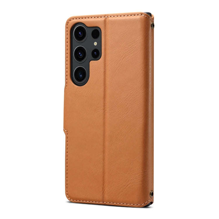 For Samsung Galaxy S24 Ultra 5G Denior Cowhide Texture Wallet Style Leather Phone Case(Khaki)