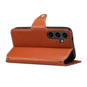 For Samsung Galaxy S24 5G Denior Cowhide Texture Wallet Style Leather Phone Case(Brown)