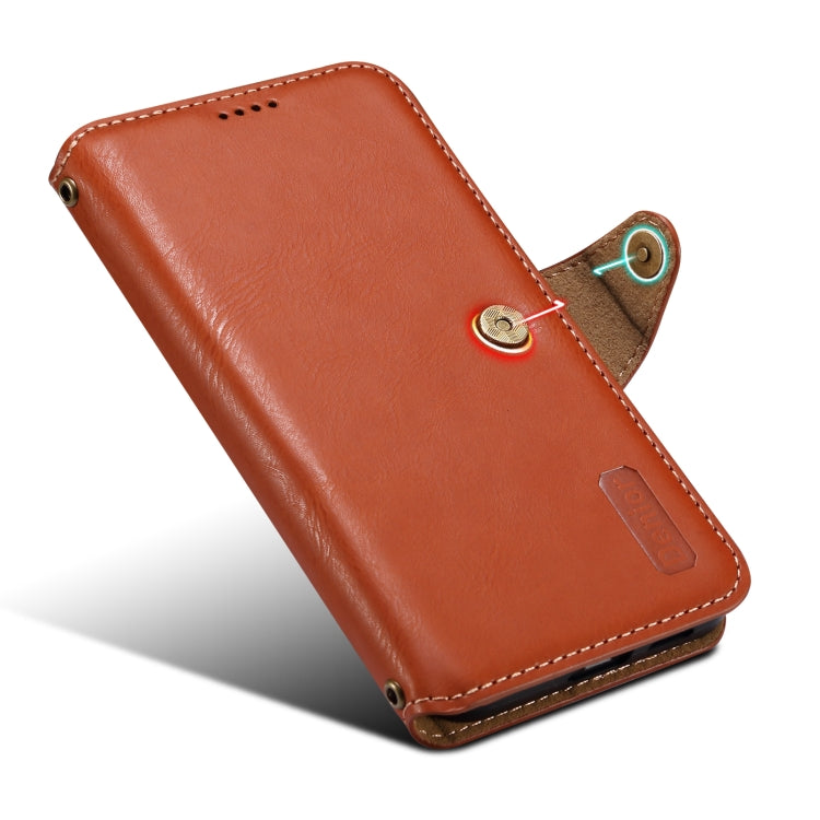 For Samsung Galaxy S24 5G Denior Cowhide Texture Wallet Style Leather Phone Case(Brown)