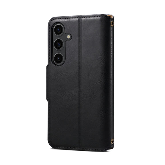 For Samsung Galaxy S24+ 5G Denior Cowhide Texture Wallet Style Leather Phone Case(Black)