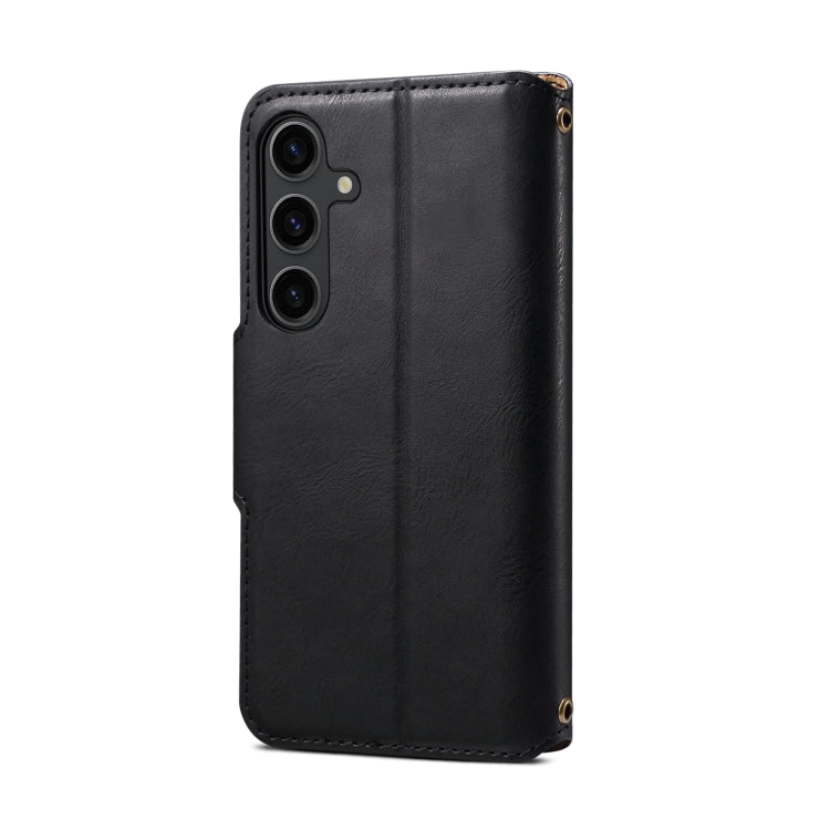 For Samsung Galaxy S24+ 5G Denior Cowhide Texture Wallet Style Leather Phone Case(Black)