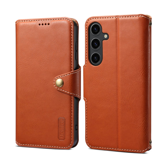 For Samsung Galaxy S24+ 5G Denior Cowhide Texture Wallet Style Leather Phone Case(Brown)
