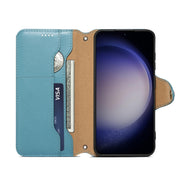 For Samsung Galaxy S24+ 5G Denior Cowhide Texture Wallet Style Leather Phone Case(Blue)
