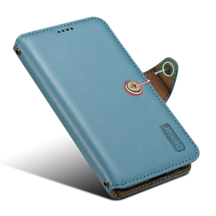 For Samsung Galaxy S24+ 5G Denior Cowhide Texture Wallet Style Leather Phone Case(Blue)
