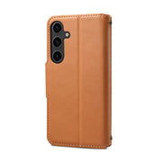 For Samsung Galaxy S24+ 5G Denior Cowhide Texture Wallet Style Leather Phone Case(Khaki)