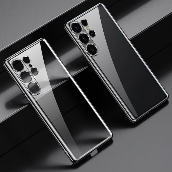 For Samsung Galaxy S24 Ultra 5G SULADA Electroplating TPU Transparent Phone Case(Black)