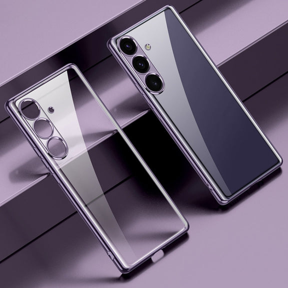 For Samsung Galaxy S24 5G SULADA Electroplating TPU Transparent Phone Case(Purple)