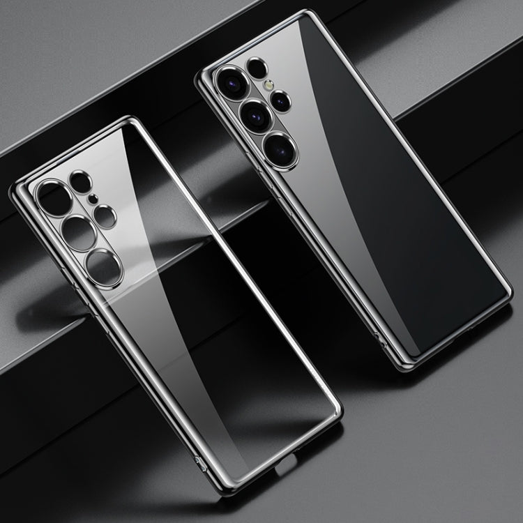For Samsung Galaxy S25 Ultra 5G SULADA Electroplating TPU Transparent Phone Case(Black)