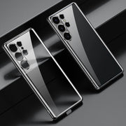 For Samsung Galaxy S25 Ultra 5G SULADA Electroplating TPU Transparent Phone Case(Black)