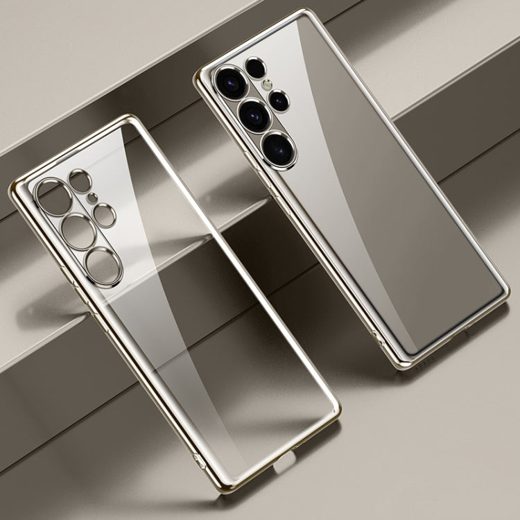 For Samsung Galaxy S25 Ultra 5G SULADA Electroplating TPU Transparent Phone Case(Grey)
