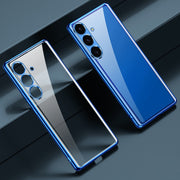 For Samsung Galaxy S25+ 5G SULADA Electroplating TPU Transparent Phone Case(Blue)