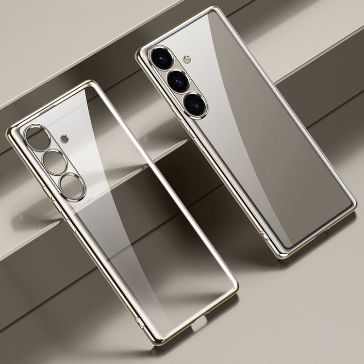 For Samsung Galaxy S25+ 5G SULADA Electroplating TPU Transparent Phone Case(Grey)