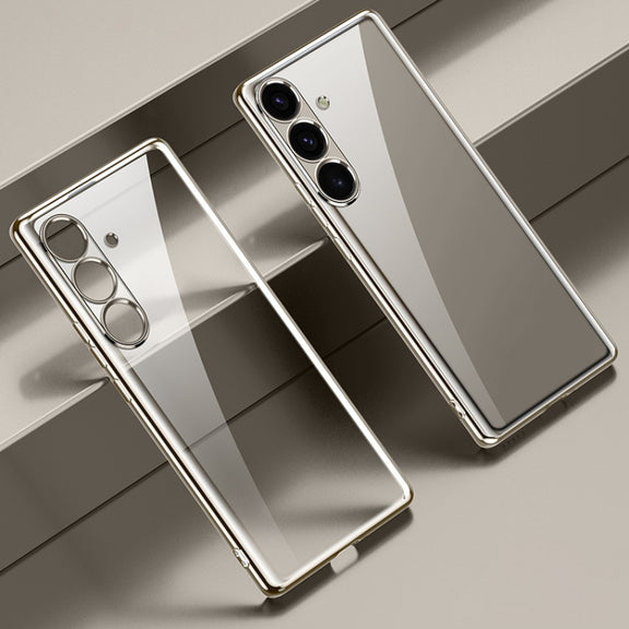 For Samsung Galaxy S25+ 5G SULADA Electroplating TPU Transparent Phone Case(Grey)