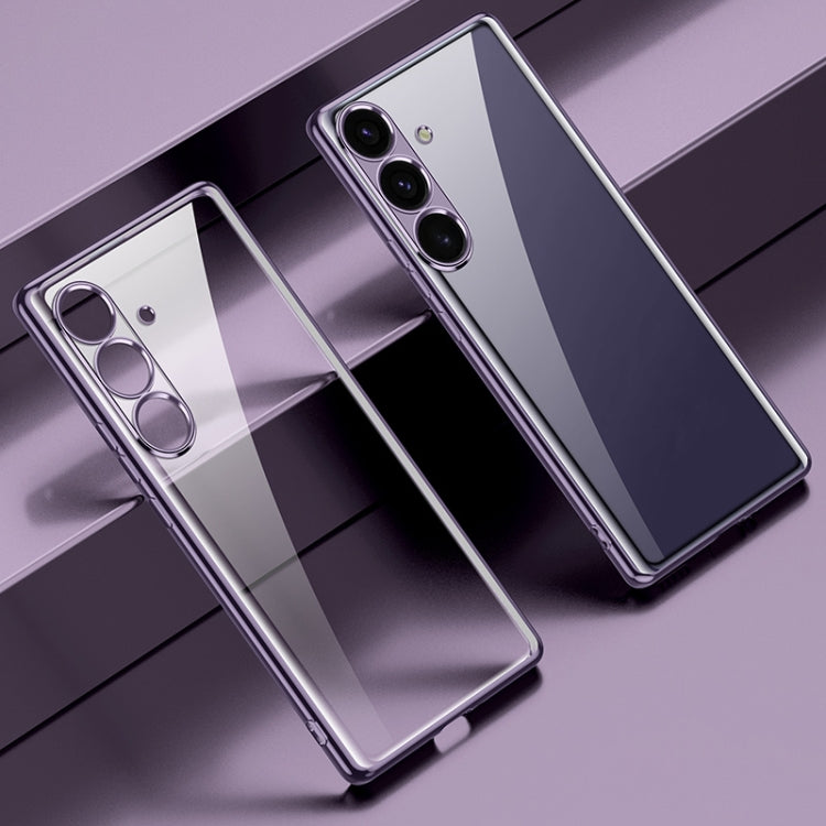 For Samsung Galaxy S25+ 5G SULADA Electroplating TPU Transparent Phone Case(Purple)