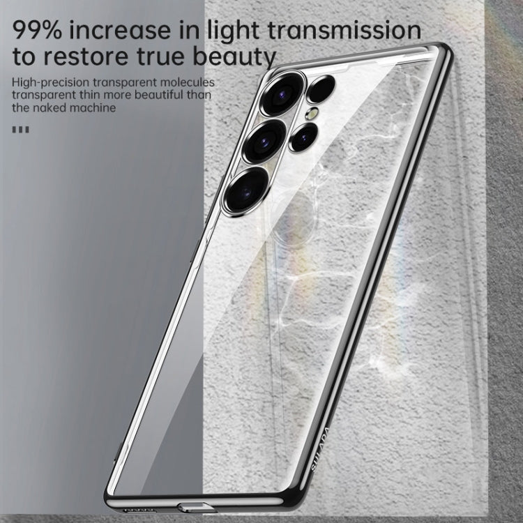 For Samsung Galaxy S24 5G SULADA Electroplating TPU Transparent Phone Case(Grey)