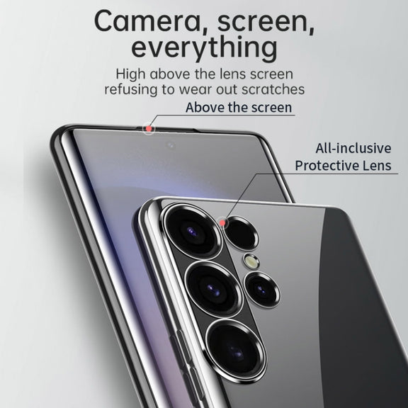 For Samsung Galaxy S24 5G SULADA Electroplating TPU Transparent Phone Case(Grey)