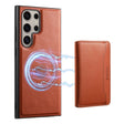 For Samsung Galaxy S23 Ultra 5G Denior Cowhide Texture Leather MagSafe Detachable Wallet Phone Case(Brown) - Galaxy S23 Ultra 5G Cases by Denior | Online Shopping South Africa | PMC TechLife | Buy Now Pay Later Mobicred