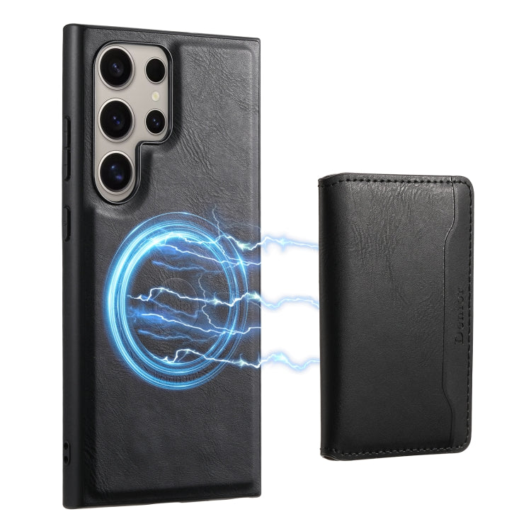 For Samsung Galaxy S24 Ultra 5G Denior Cowhide Texture Leather MagSafe Detachable Wallet Phone Case(Black)