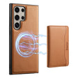 For Samsung Galaxy S24 Ultra 5G Denior Cowhide Texture Leather MagSafe Detachable Wallet Phone Case(Khaki) - Galaxy S24 Ultra 5G Cases by Denior | Online Shopping South Africa | PMC TechLife | Buy Now Pay Later Mobicred